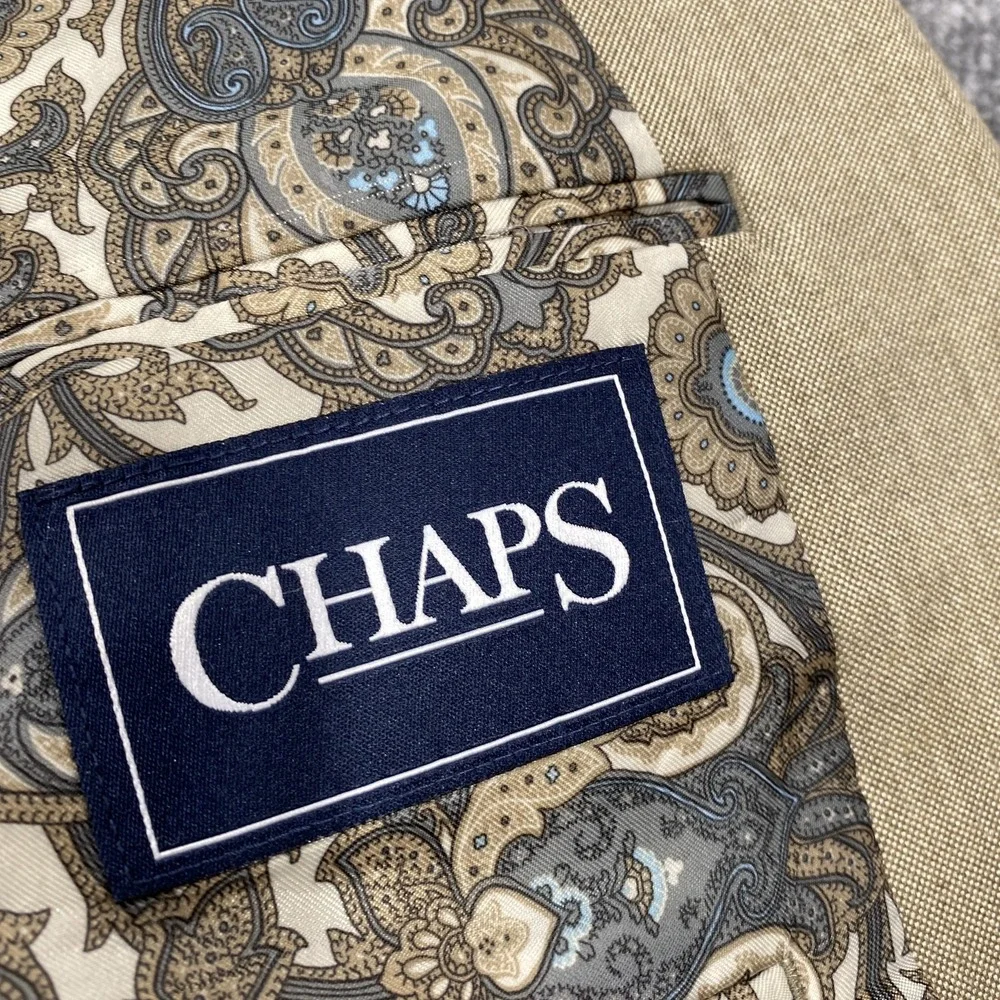 Chaps Blazer Mens 46 Long Beige‎ Poly Rayon Sport Coat Classic Dress Jacket